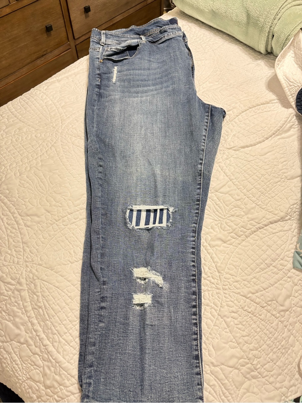 Denim 24/7 Plus Size Blue Distressed Women's Jeans